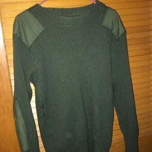 Military issue wool sweater with pads